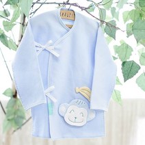 난쟁이똥자루 신생아용 아기원숭이 배냇저고리 만들기 DIY, 하늘색, 1개