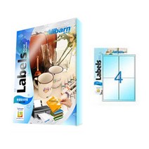 [올바른] 투명방수라벨 (레이저용) -4칸(2X2), 4칸, 25매