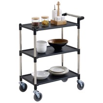 OTTO 무빙 웨건 서빙카 3단, 블랙, 1개