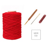 마마니트 동방면사 네트가방 DIY 세트, 329 레드, 1세트