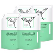 마이비 새싹 내추럴 유아유연제 리필형, 1200ml, 4개