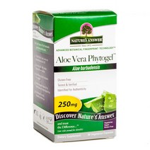 네이쳐스앤서 알로에 베라 피토겔 250mg 베지테리안 캡슐 글루텐 프리 비건, 90개입, 1개