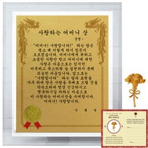 럭키심볼 크리스탈 감사패 8G 사랑하는 어머니상 + 24K골드 카네이션 전자파 스티커