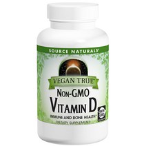 소스내츄럴스 비건 트루 Non-GMO 비타민 D 타블렛 무설탕 글루텐 프리, 60개입, 1개