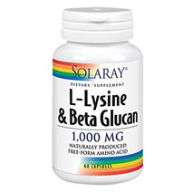 솔라레이 L-리신 & 베타 글루칸 1000mg 캡슐, 60개입, 1개