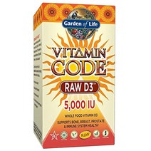 Garden of Life 비타민 코드 로우 D3 5000 IU 베지테리안 캡슐, 60개입, 1개
