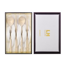 한국도자기리빙 매화문 유기놋 한수저, 2세트, 놋수저 2벌