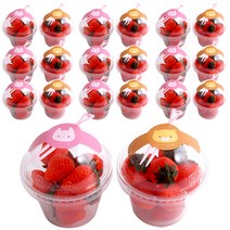 봄91 9oz 디저트컵 20p + 스티커 20p + 포크 20p 곰토끼캔디팝, 1세트
