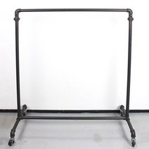 인파이프 H208_15A 파이프 이동식행거(바퀴) W1000xD500xH1500 행거, 파이프:다크그레이