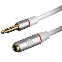 HICKIES 이어폰 헤드폰 연장선 저손실 SOUND 케이블, 화이트, 1개