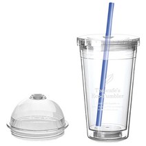 티스카페 더블 아이스 텀블러 + 돔뚜껑 + 스트로우 랜덤 발송, 입싹타임 (화이트로고), 530ml