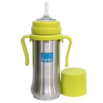 리에또 스테인레스 분리형 빨대컵 200ml, 그린, 1개