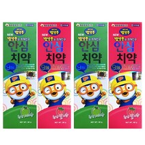 케이엠제약 뽀로로는 치카친구 안심치약 3~5세 사과향 + 딸기향, 80g, 2세트