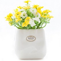 행복한마을 조화 화분, 옐로우, 1개