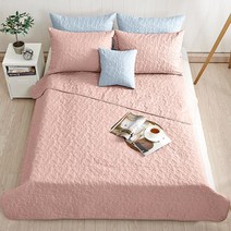 더자리 에코 항균 마이크로 누빔 이불 앤 스프래드, 밀키핑크