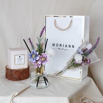 모리앤 스페셜 골드라벨 디퓨저 120 ml + 블랙 섬유리드 3p + 리드꽃다발 + 쇼핑백, 라벤더