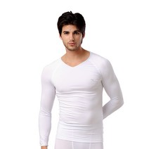 기어엑스 남성용 일반 사계절용 긴팔 브이넥 언더레이어 상의