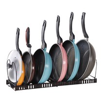 토프 인테리어 주방 확장형 후라이팬 정리대, 브라운