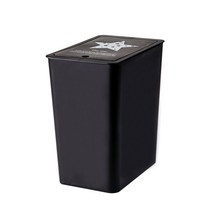 씨에스리빙 종량제봉투 전용 모던 사각 원터치 휴지통 10L, 블랙, 1개