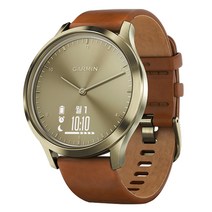 가민 비보무브 HR 프리미엄 하이브리드 스마트워치 S/M, 골드   브라운, 43mm