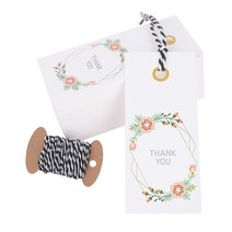 연두앵두 택 피오니가든 사각택 70p + 블랙끈 10m, 혼합 색상, 1세트