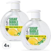슈가버블 친환경 주방세제 레몬 크러쉬, 470ml, 4개