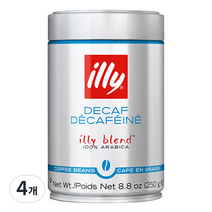 일리 디카페인 원두 0471, 홀빈(분쇄안함), 250g, 4개