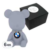 라띠크제이 엠블럼 베어 차량용 방향제 BMW 그레이 + 리필 블랙체리 5ml, 6세트