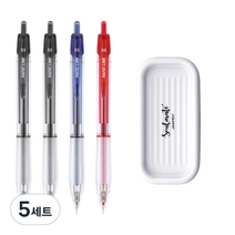 자바펜 나노라인 펜 0.3mm 검정 2p + 파랑 + 빨강 + 펜트레이 세트, 베이지(펜트레이), 5세트