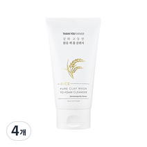 땡큐파머 강화 교동쌀 맑음 팩 폼 클렌저, 150ml, 4개