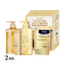 츠바키 프리미엄 볼륨 & 리페어 샴푸 + 컨디셔너 세트 + 샴푸리필 330ml, 2세트