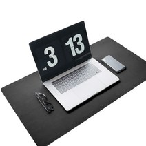 7A 양면 가죽 데스크매트 마우스 패드, 블랙 + 그린