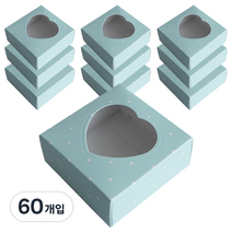 티나피크닉 도트무늬 유광 하트비누상자, 민트, 60개입