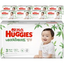 2021 신형 하기스 네이처메이드 밤부 밴드형 기저귀 남아용 중형 3단계 (7~10kg), 432매