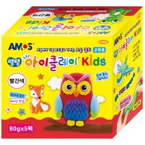 아모스 아이클레이 KIDS 5p, 빨강, 80g
