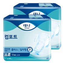 테나 컴포트 플러스 성인기저귀 남녀공용, 46매입, 2팩