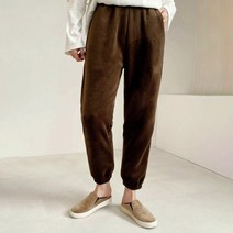 여성용 코듀로이 기모 조거 팬츠