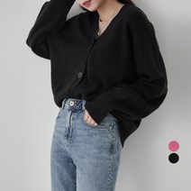 캐럿 여성용 볼륨 가디건 스웨터