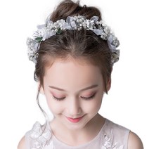 셀프웨딩 진주 꽃 화관 머리띠 445, 혼합색상, 1개