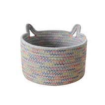 BUBU 고양이 모양 수납용 면 바구니 중 21cm x 12cm, 그레이, 1개