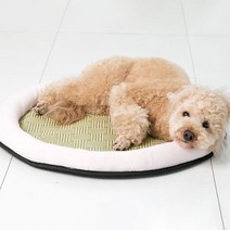 딩동펫 반려견 대나무 쿨방석 원형, 핑크