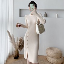 루나걸 펄시 언발 버튼 원피스