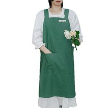 심플 면 데일리 앞치마 G_RD_36, 그린, 1개