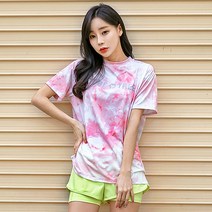 에이치머스 여성용 알데바란 오버핏 래쉬가드, 핑크