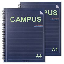 투영디자인 캠퍼스 A4 절취노트, 네이비, 2개입