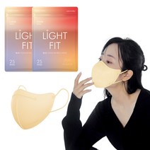 필나인 라이트핏 2D KF94 보건용 컬러 마스크 중형 KF94, 크림베이지, 2개, 25개입