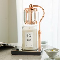 캔들백화점 엘사 캔들워머 로즈골드블랙 + 소이 캔들 750g 세트, 씨솔트유자