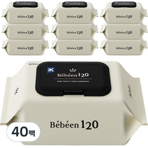 베베앙 120 엠보싱 대용량 유아물티슈 캡형, 120매, 40팩