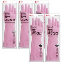 롯데이라이프 착한 고무장갑 소, 핑크, 5개