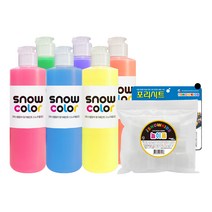 스노우키즈 3종 놀이세트 스노우 물감 250ml 6색 + 꽃폼 + 포리시트 캔버스